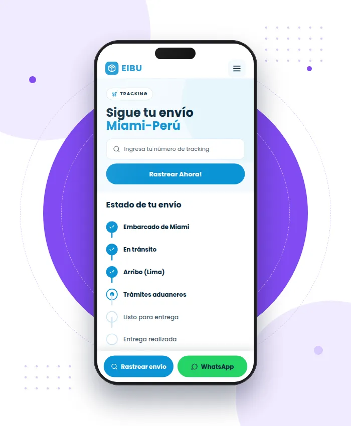 EIBU: sección Tracking en versión móvil