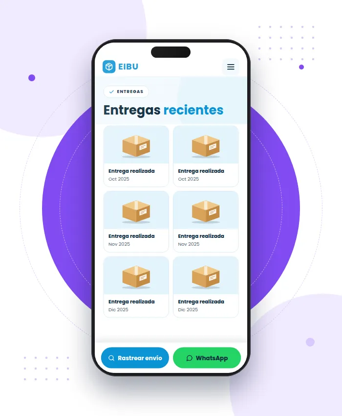 EIBU: sección Entregas en versión móvil